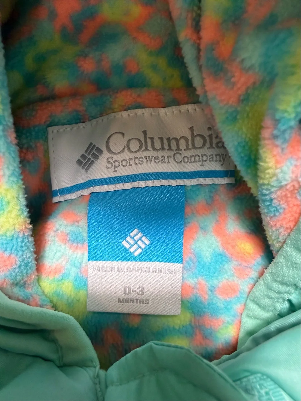 Columbia Mint Green Infant Insulated One-Piece Snowsuit